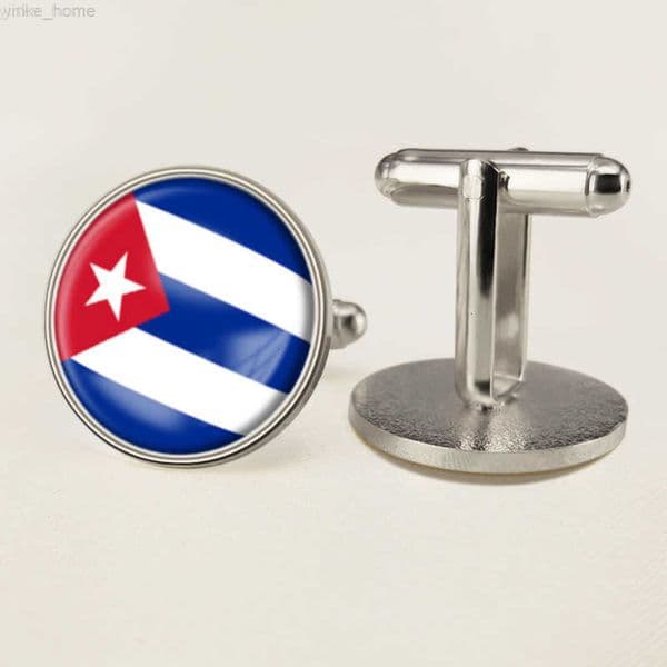Cuban Flag Cufflinks National Flag Cufflinks of the World Suit Button Suit Decoration for Party Gift Crafts