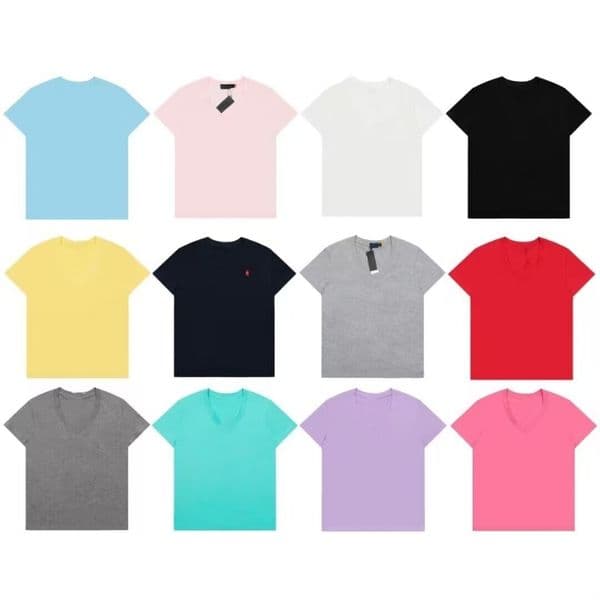 2026 Summer New Designers - Xiaoma Embroidered T-Shirt - Versatile Casual Women's V-Neck Classic Short Sleeve Wholesale