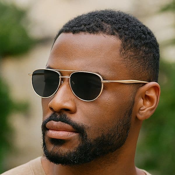 2025 New Men's Women's Glasses Fashion Oval Retro Double-Beam High-End Personality Slimming Sunglasses