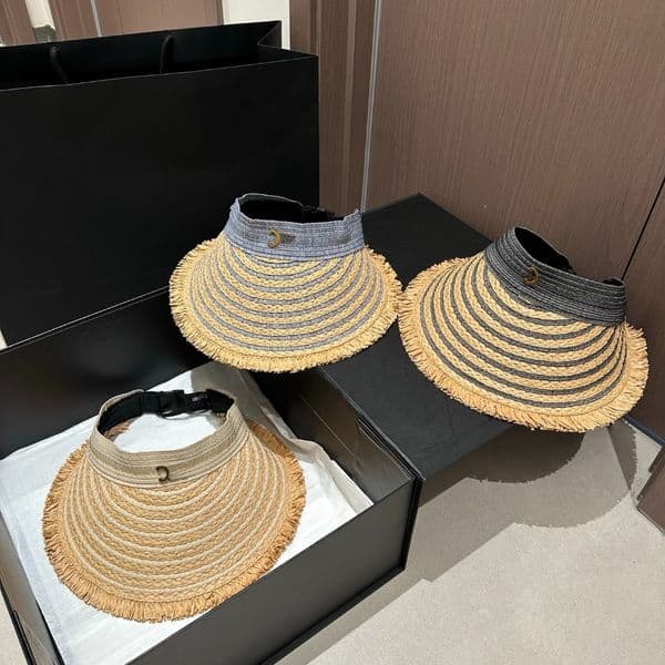 Hats Designers Women Chapeau Summer Empty Top Sun Visor Straw Hat Caps Designer Beach Hat Casual Luxury Beach Sunhat Adjustable Outdoor