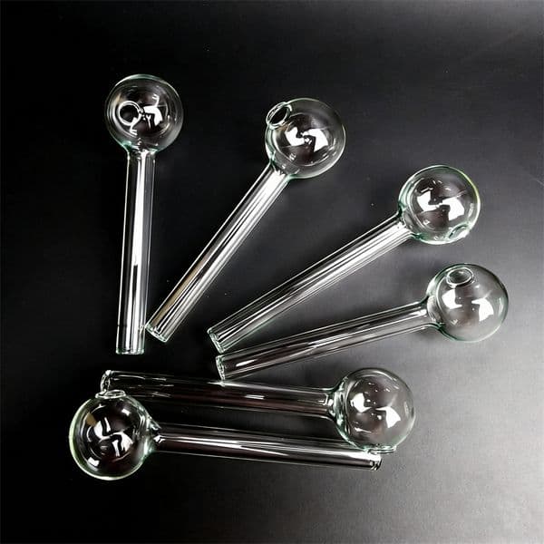 Buyers' Picks 30mm ball Oil Burner Pipes Smoking Pipe with clear Mouthpiece Glass Pipe 7cm 10cm 12cm 14cm Long