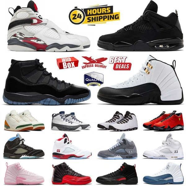 Basketball Shoes Men Women trainers Gamma Blue Wolf Flight with Box 4s 5s 11s 12s Club Flint Gr ey Black Cat Taxi Pearl Pink Comic Fruits Of Our Labor Steel