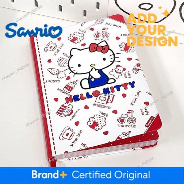 Hello Kitty Journal Ins High Aesthetic Student Cute Girly Heart Hard Cover Color Pages Study Notebook