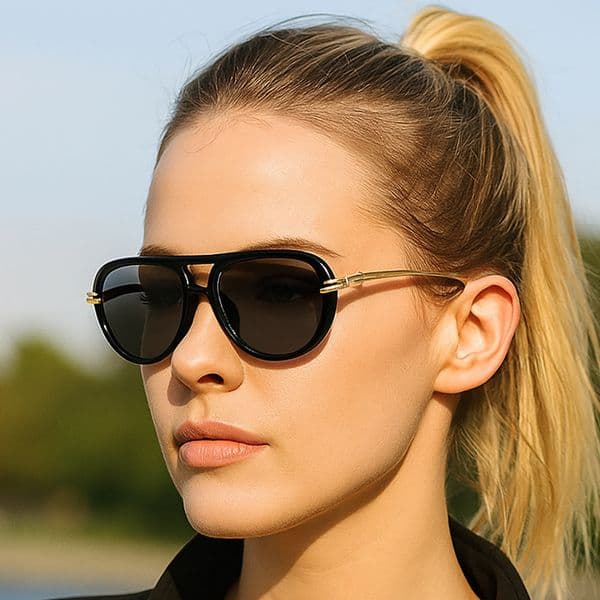 New fashion double-bridge knotted personalized sunglasses, casual trendy high-end sunglasses for women