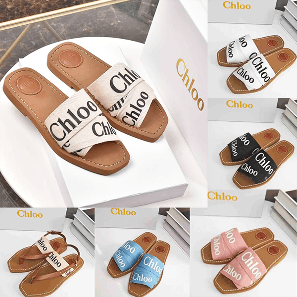 Luxury Sandals Flat Slides Designer Canvas Slippers Womens sandal sandale shoes casual bottom summer flat flip flops women Cloth woven cloth emblematic equestrian