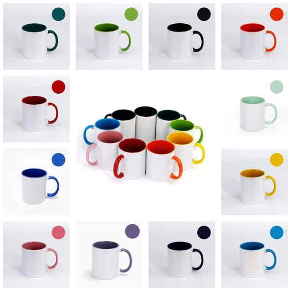 Sublimation Blank Ceramic Mug 11oz Color Inside DIY Custom Printing Photo Logo for Gift Advertising Promotion P355