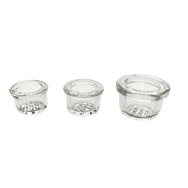 3PCS Different Sizes of 9 Hole Glass Screen Bowl For Smoking Pipes
