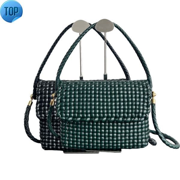 High-quality Designer Woven Shoulder 25cm Genuine Leather Handbag for Women - Fashionable Lambskin Tote Bag luxury bag