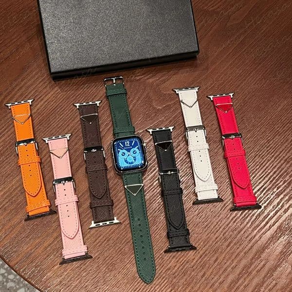 Luxury Smart Straps Watch Band for Apple iWatch Series S11 S10 9 7 8 6 5 4 3 2 Se Leather Retro Designer Watchband Wristband Watches Strap 38mm 40mm 42mm 44mm 45mm 49mm