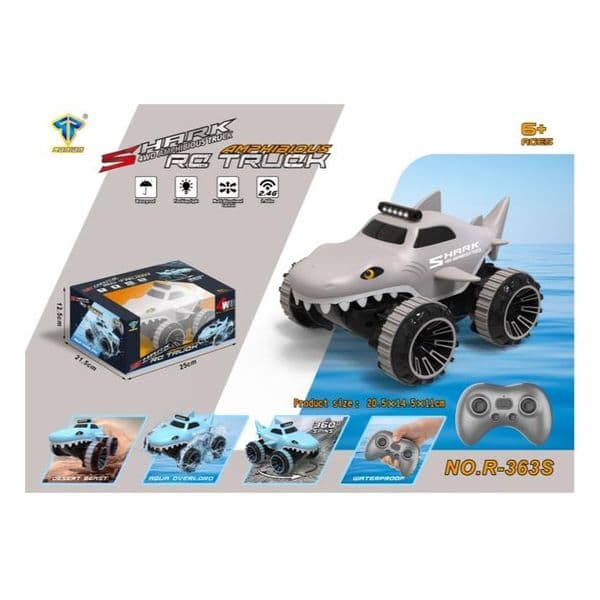Robotic Grey Aqua-Terran Quad Bike: Durable Waterproof Plaything with Advanced Radio Frequency