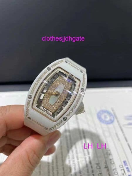 Men Watch Automatic watch Movement Stainless Designer Steel 07-01 White Ceramic Bell Mother Lipstick CRMA2 Movement Fashion Watch Handly26