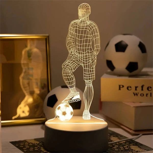 Football pattern LED night warm-colored light, USB plug, birthday gift, party decoration. Suitable for bedrooms and bars.