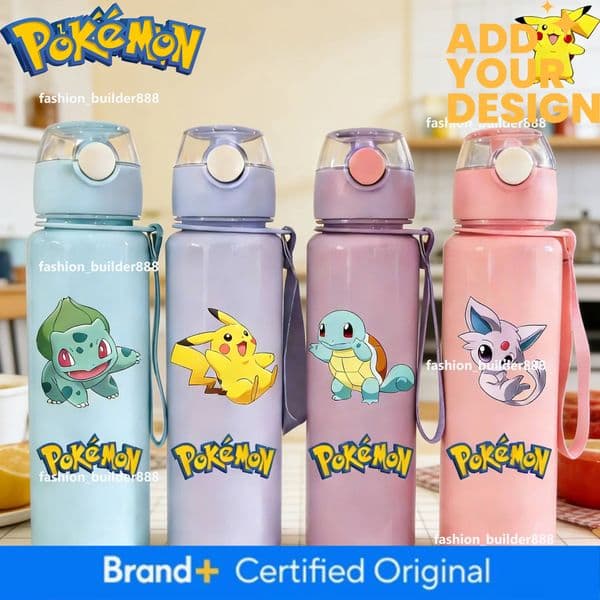 Pokemon 750Ml Kawaii Anime Pokemon Water Bottle Kids 304 Stainless Steel Thermos Girls Boys Sports Mug School Office Supplies Present