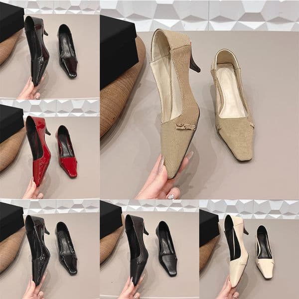 Free Shipping Women Fashion Slingback High Heels 2026 Designer Square-toe Pumps Leather Casual Mules Dress Sandals 1066
