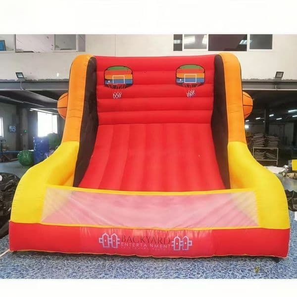 Outdoor Activities Red and Yellow Inflatable Basketball Throwing Sports Games Basketball Circle Toys Carnival