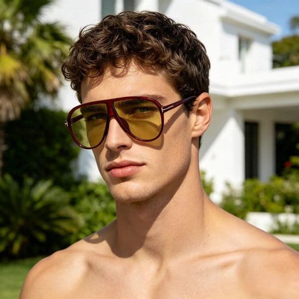 T-shaped large frame unisex trendy sunglasses, retro casual aviator style, new model, popular on Instagram