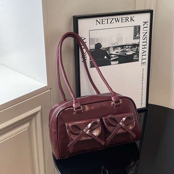 Cross-Border Foreign Trade Large Capacity PU for Women 2025 New Ballet Style Bow Underarm Versatile Shoulder Bag