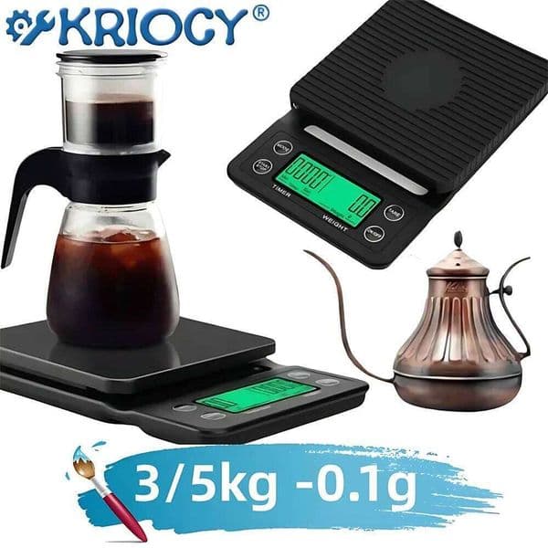 3kg/0.1g 5kg/0.1g Coffee with Timer Portable Digital Kitchen Scale High Precision LCD Electronic Scales