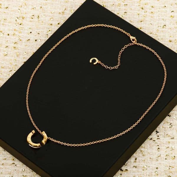 026 Luxury quality charm large drop earring with simple design in 18k gold plated have stamp pendant necklace PS6438B
