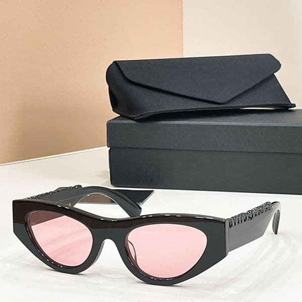 Fashion Cat Eye Sunglasses DX6012 Luxury Brand Women Personalized Exquisite Lady Glasses UV400 Protective Pink Lenses Womens Goggles With Box