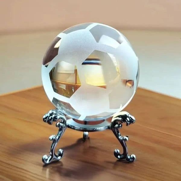 60mm K9 Crystal Ball Set - Globe Earth, Volleyball, Football, Basketball 4 Styles World Map & Sports Sculpture | Office Desk D