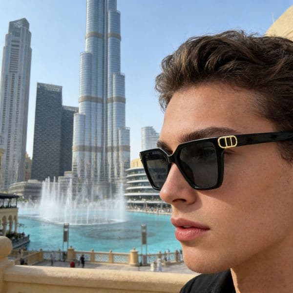 large-frame double-D letter for men and women, UV protection, new square-frame personalized internet celebrity sunglasses