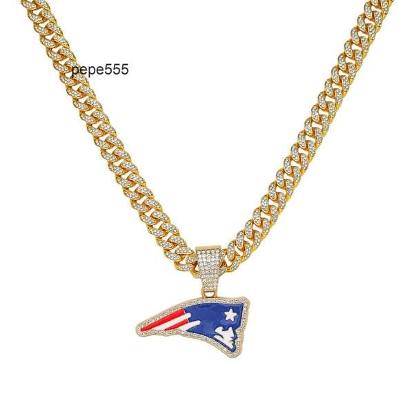 New Style Personalized Mens Full Diamond Chain Hip-Hop Style American Flag Eagle Beak Pendant Necklace