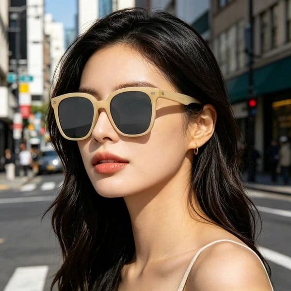 Unique new square-frame sunglasses men women, trendy versatile, suitable for street photography, retro outdoor casual fashion, and sun protection