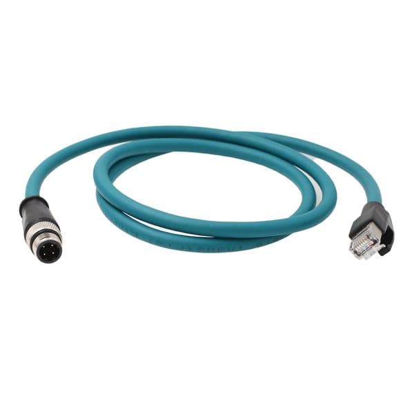 Ethernet M12 4 Pin D-Coded to RJ45 Cable for Keyence Sick Machine Vision Sensor Reader Barcode Scanner, Profinet Network 1m