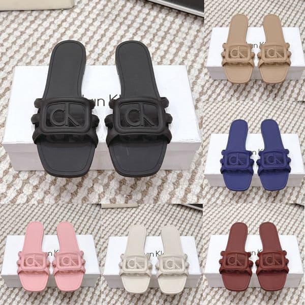 CK New Popular Designer Sandals Women's Fashion Slippers Jelly Feel Lightweight Breathable Lazy Summer Flat Beach Sandals Top Quality Luxury Comfortable Sandals 01