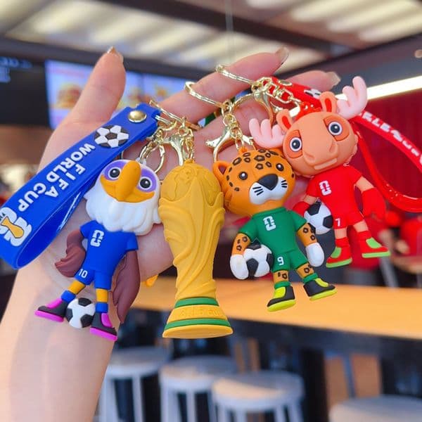 2026 World Cup Football Jersey Keychain Player Cartoon Figurine Bag Pendant Car Keychain Football Fan Small Gifts