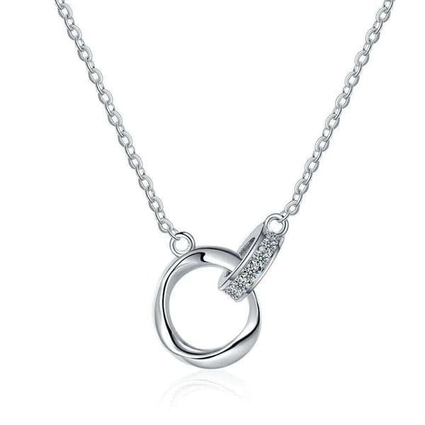 925 Sterling Silver Necklace Mobius Ring Diamond Pendant Women's Fashion Simple Birthday Party Wedding Anniversary Jewelry Gift