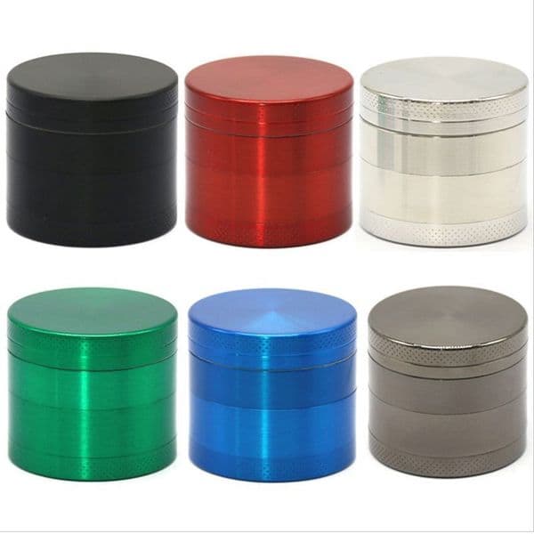 5CM/2INCH 8 Colors 4 Layers Metal Tobacco Grinder Smoke Accessories Durable Zinc Alloy Pepper Pot Spice Manual Mill Crusher Grinders Herb Cutter Man Gift HY0093