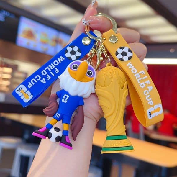 2026 USA-Canada-Mexico World Cup Mascot Football Keychain Cartoon Figure Pendant Keyring Small Gift