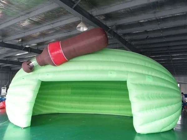 Free delivery Oxford cloth Inflatable Stage Tent green Exhibition with Coke modeling Cover Display Marquee For Outdoor Music Concert Events