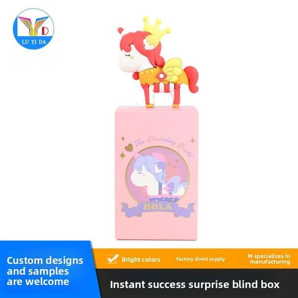 New trendy unicorn toy series, PVC cartoon desktop figurine surprise decoration blind box