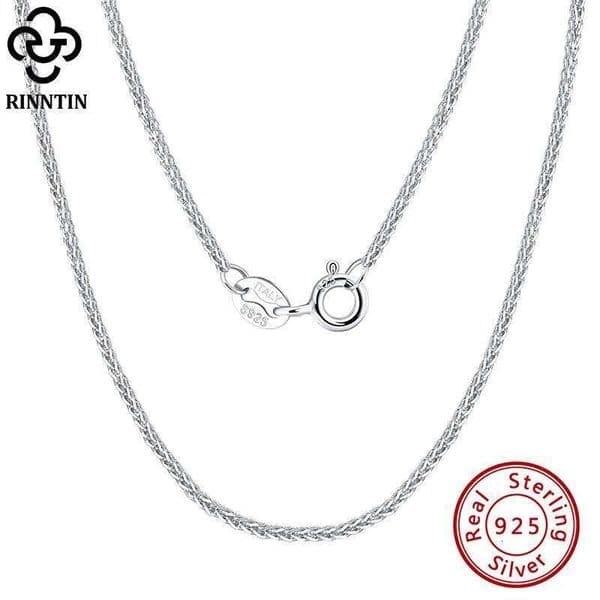Rinntin 925 Sterling Silver Italian Handmade 1.2mm Chopin Necklace for Women Fashion Simple Basic Neck Chain Jewelry SC53