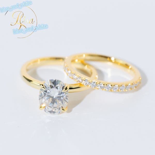 Custom 228CT VVS Lab Grown Yellow Gold 925 Sterling Silver Wedding Rings Luxury Fine Jewelry for Women Men Couple Set