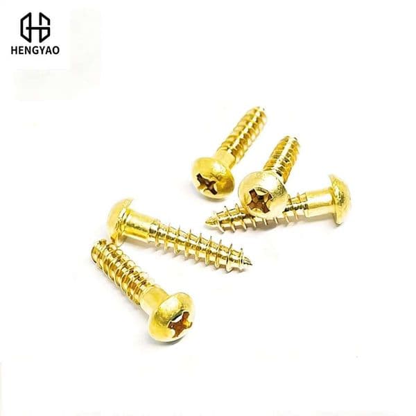 M2 M2.5 M3M4M5 solid brass half-disc head cross slot self-tapping wood screws thread