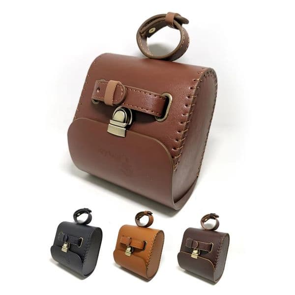 Bicycle Bags Vintage Tail Bag Leather Mountain Road Death Coaster Bag Bike Brown Black