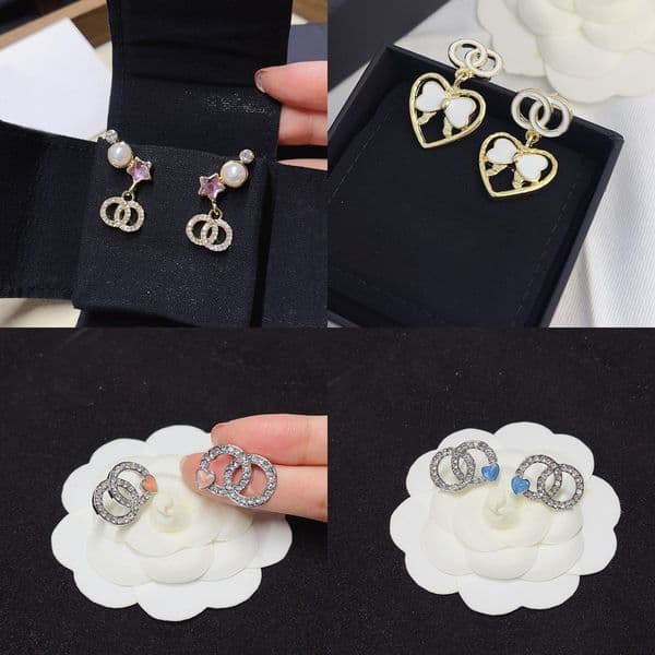 High Quality Heart Designer Love Ear Stud Earrings Pearl Plated Stainless Steel Stamp Letter Earring Fashion Womens Elegance Wedding Party Jewelry Accessories