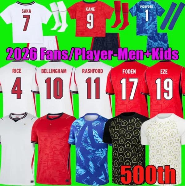 2025 2026 England football Williamson Soccer Jersey Russo Bronze Saka Toone KANE RICE FODEN 25 26 National Team Home Away sports shirt Men Kids Kit Women