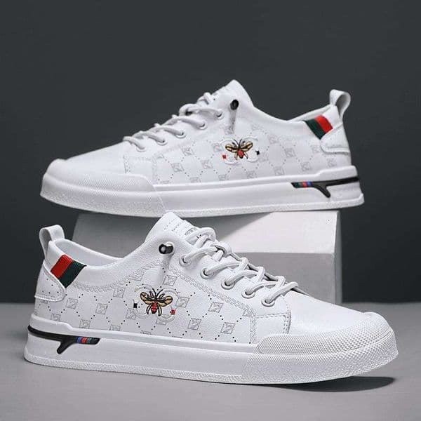 Luxury Brand Designer Shoes Autumn Breathable White Sneakers, Casual Versatile Sports Shoes, Trendy Men's Shoes With Soft Soles, In-Stock