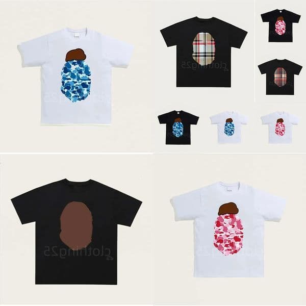 2026 shirt Designer Mens T-Shirts Side Double Sided Camouflage Shark Tshirts Graphic Cashew Lightning Cotton Shirts