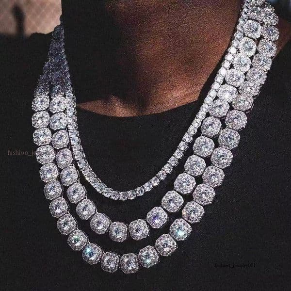 Moissanite Diamond 10mm Cuban chain premium hip hop jewelry rapper custom necklace