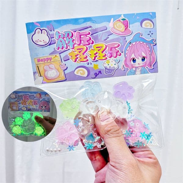 18Pcs/Set 5+1 Luminous Cat Paw Decompression Toy Stress Relief Party Antistress Rising Toys For Adult Kids Stretch Toys By sea