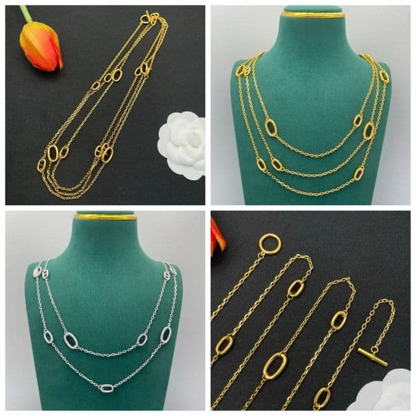 Luxury Long Necklace New Designer Layered Chain Necklace Women Pendant Necklace 18K Gold Plated Sweater Chain High Quality Fashion Jewelry Party Gift
