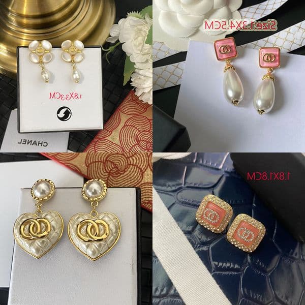 White Never Flower Designer Fading Ear Stud Earrings Pearl Real Gold Brass Copper Stamp Letter Earring Fashion Womens Elegance Wedding Party Jewelry Accessories