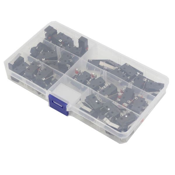 60 PCS Micro Switch/Box Limit Switch 5A250VAC KW11-3Z Mini Micro Switch With Pulley Laser Machine Micro Limit Sensor