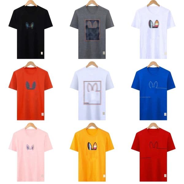 Summer short-sleeved fashionable versatile T-shirt simple street trend men and women same bunny pattern size XS-3XL 63